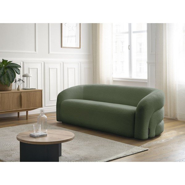 Zielona sofa z materiału bouclé 193 cm Elina – Bobochic Paris-image-1