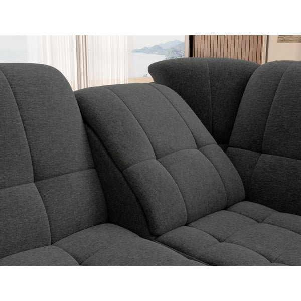 Ciemnoszary rozkładany/ze schowkiem narożnik (prawostronny/w kształcie litery L) Sado – ELTAP-image-1