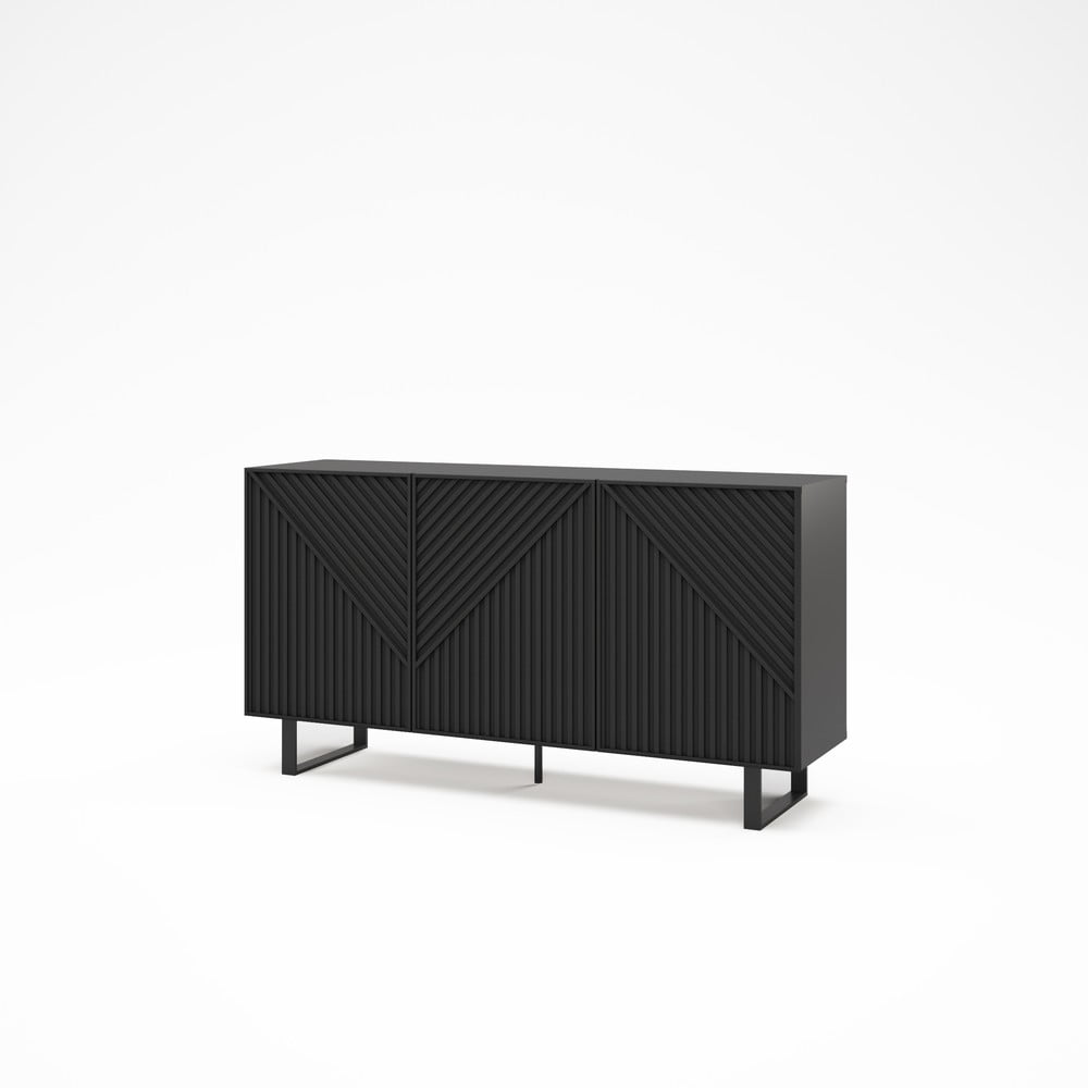Czarna komoda 151x80x35 cm Peta – Marckeric (zdjęcie 4)
