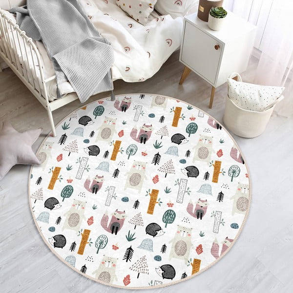 Biały dywan dziecięcy ø 100 cm Comfort – Mila Home-image-3