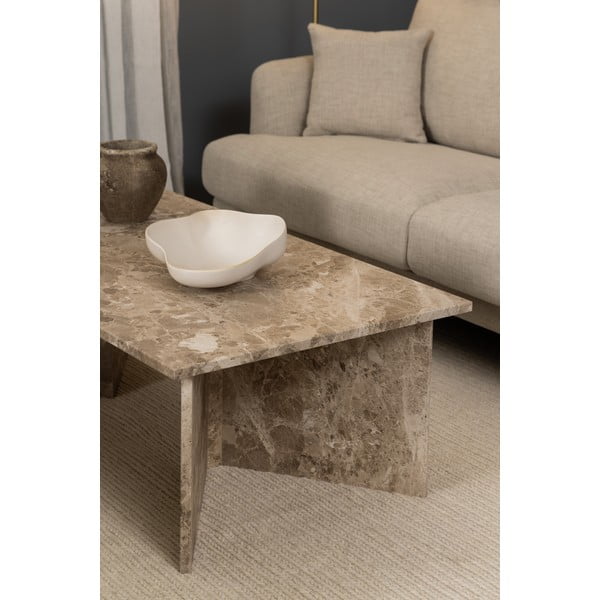 Beżowy marmurowy stolik 70x140 cm Vega – Actona-image-1