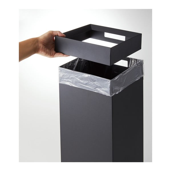 Czarny metalowy kosz na śmieci 27 l Tall – YAMAZAKI-image-3