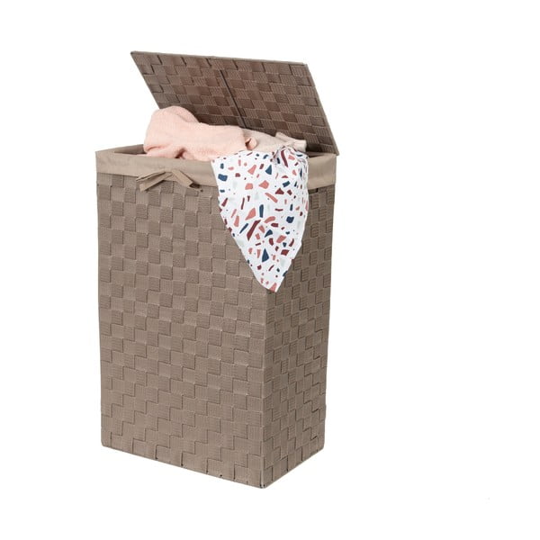 Brązowy kosz na pranie z pokrywką Compactor Laundry Basket Linen, wys. 60 cm-image-2