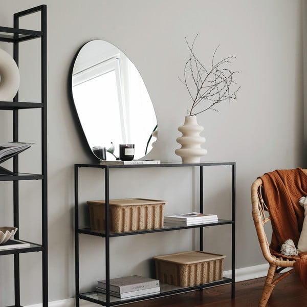 Czarny szklany regał 100x85 cm Camiko – Neostill-image-4