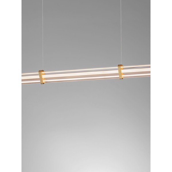 Metalowa lampa wisząca LED ze ściemniaczem w kolorze matowego złota z kloszem ze szkła akrylowego Pheme – Nova Luce-image-4