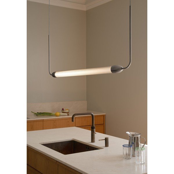Stalowa lampa wisząca w kolorze srebra ze szklanym kloszem Lemon Squeeze Linear – UMAGE-image-1