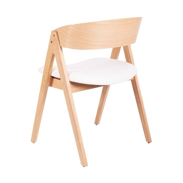 Zestaw 2 krzeseł do jadalni z drewna kauczukowca z białym siedziskiem sømcasa Rina-image-1