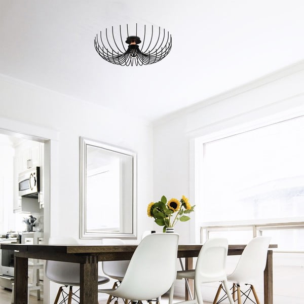Czarna lampa sufitowa z metalowym kloszem ø 56 cm Aspendos – Opviq lights-image-3