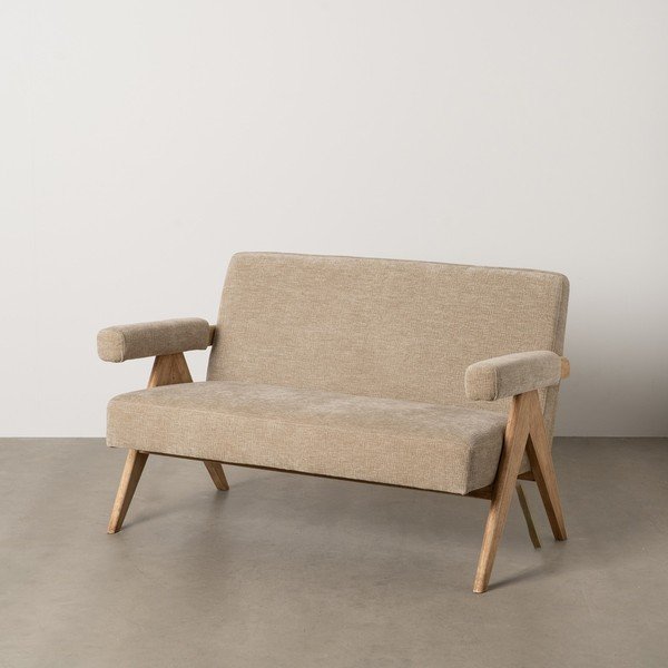 Beżowa sofa  z tkaniny szenilowej 134 cm Rest – Ixia-image-1