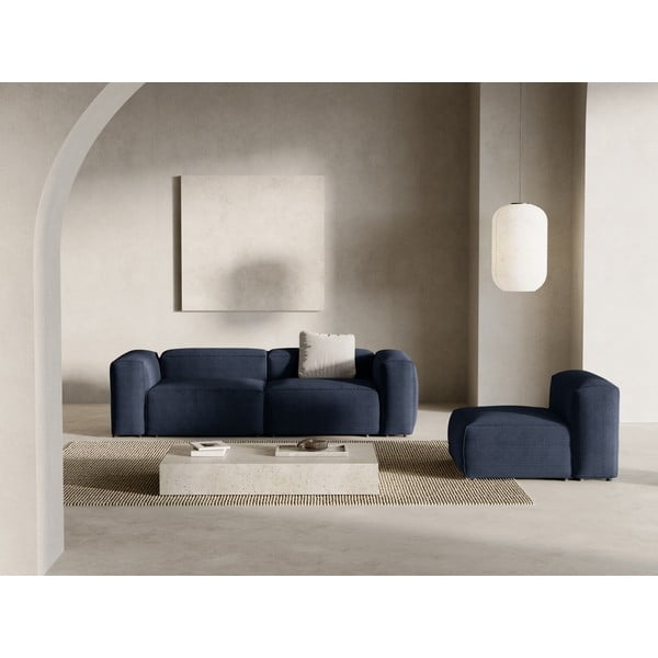 Ciemnoniebieska sztruksowa sofa 264 cm Bergamo – Cosmopolitan Design-image-1