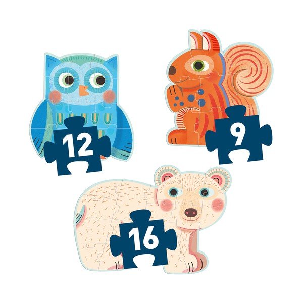 Zestaw 3 dziecięcych puzzlí Djeco Forest-image-2