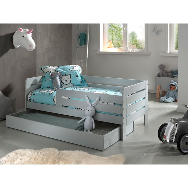 Szare łóżko dziecięce Vipack Kid, 70x140 cm-image-3