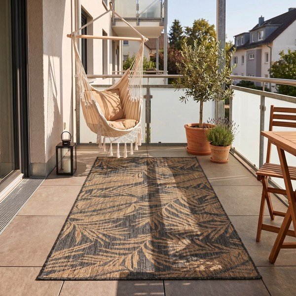 Czarny/brązowy dywan odpowiedni na zewnątrz 60x100 cm Mira 1451 – Ayyildiz Carpets-image-1