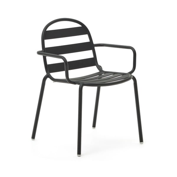 Ciemnoszare metalowe krzesła ogrodowe zestaw 4 szt. Joncols – Kave Home