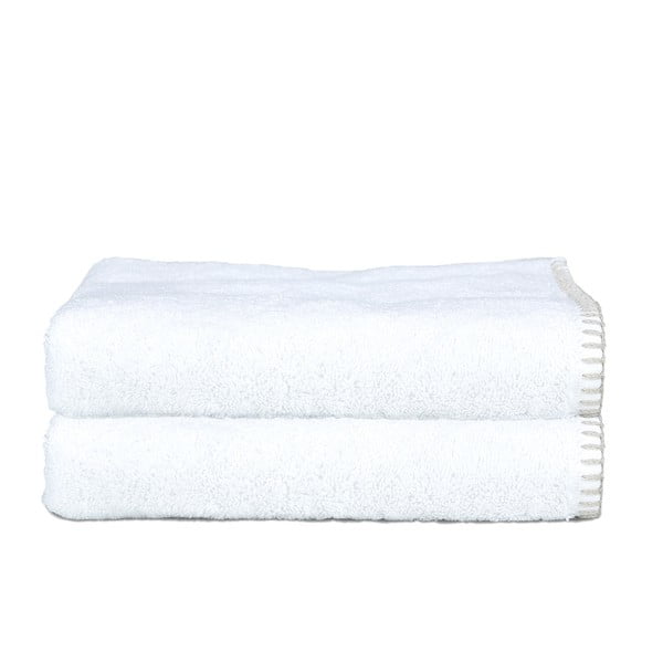 Zestaw 2 ręczników Whyte 50x90 cm, biało-beżowy