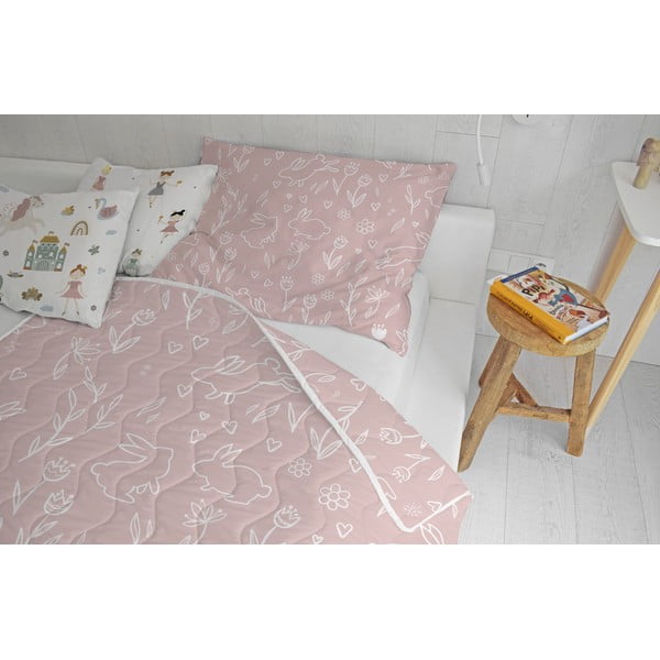 Zestaw pikowanego koca i poszewki na poduszkę z satyny bawełnianej 140x200 cm – Butter Kings-image-1