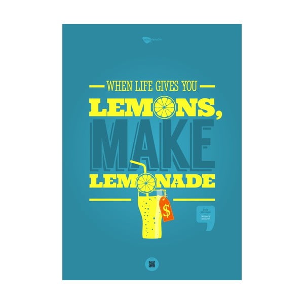 Plakat When life gives you lemons, make lemonade, 100x70 cm