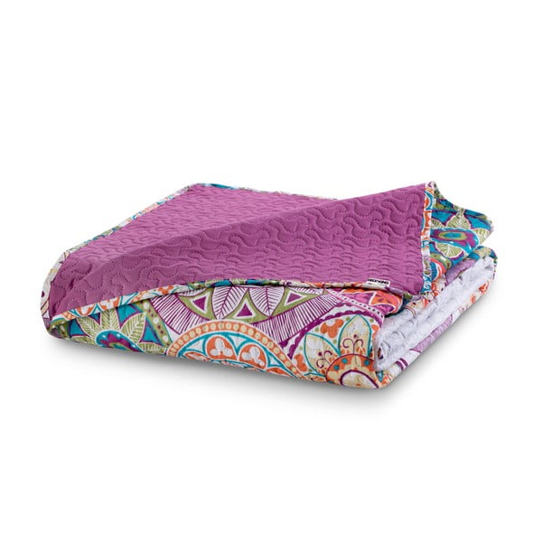 Fuksjowa narzuta dwustronna z mikrowłókna DecoKing Bibi, 170 x 270 cm-image-3