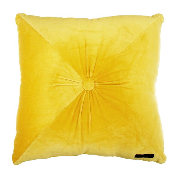 Żółta poduszka Ragged Rose Fiona Velvet