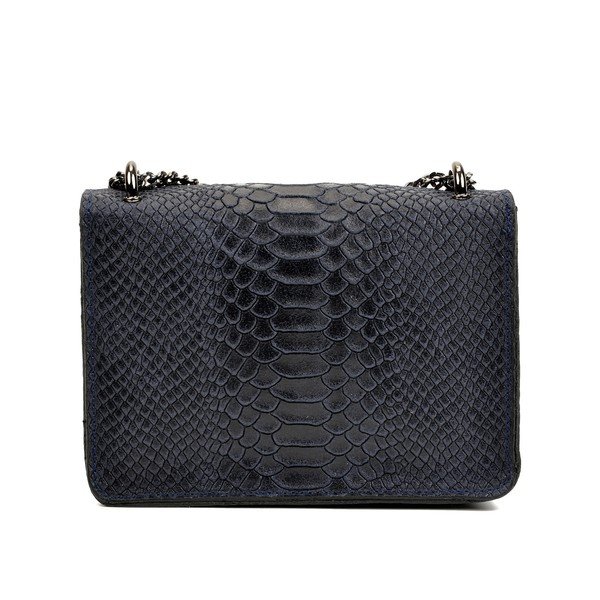 Ciemnoniebieska skórzana kopertówka Carla Ferreri Bella-image-1