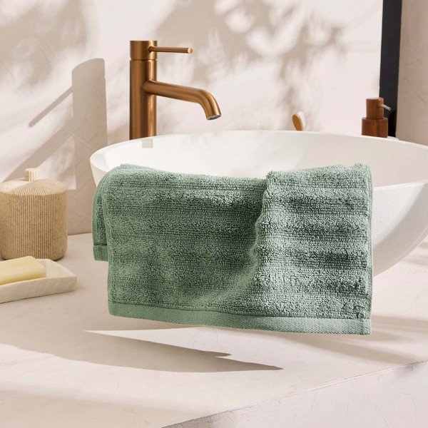 Zielony bawełniany ręcznik frotte 30x50 cm Maya – douceur d'intérieur-image-2