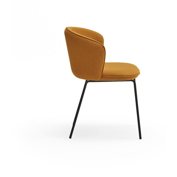 Musztardowe tapicerowane fotele jadalniane zestaw 2 szt. Add – Teulat-image-4