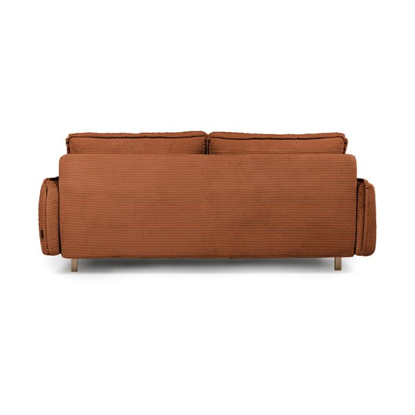 Pomarańczowa sztruksowa rozkładana sofa 218 cm Tori – Bonami Selection-image-3
