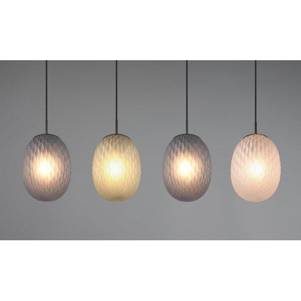 Lampa wisząca w kolorze matowej czerni ze szklanym kloszem Facette – Trio-image-1