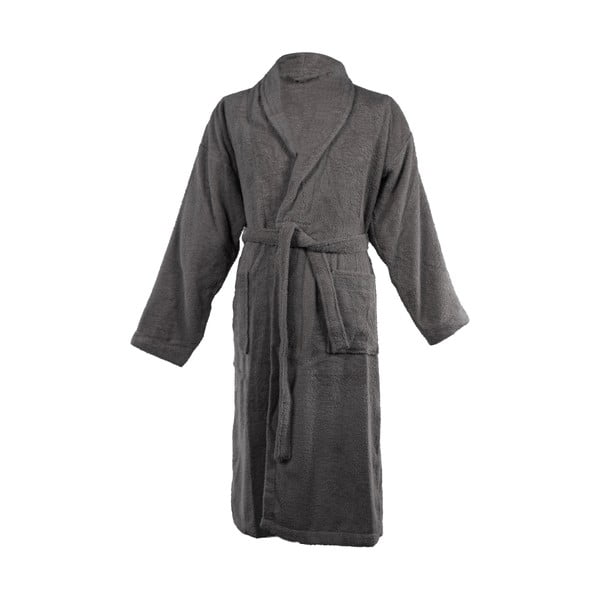 Ciemnoszary bawełniany szlafrok w rozmiarze L/XL Lindu – Tiseco Home Studio