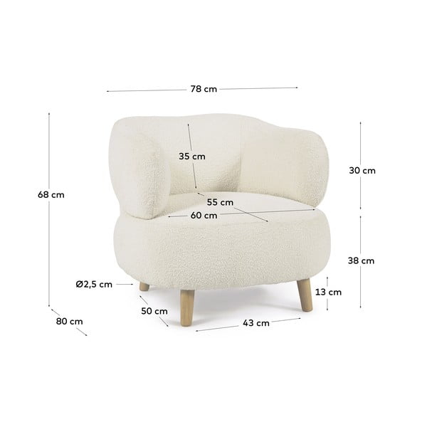 Biały fotel Luisa − Kave Home-image-4