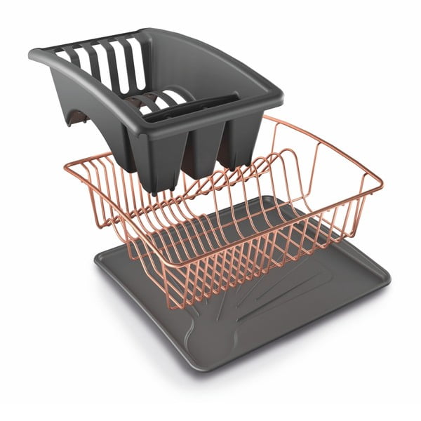 Ociekacz do naczyń w kolorze miedzi z podkładką Metaltex-image-1