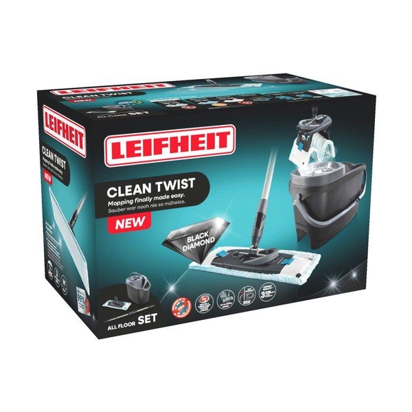 Mop rotacyjny z wiadrem Clean Twist M Ergo Black – LEIFHEIT-image-3