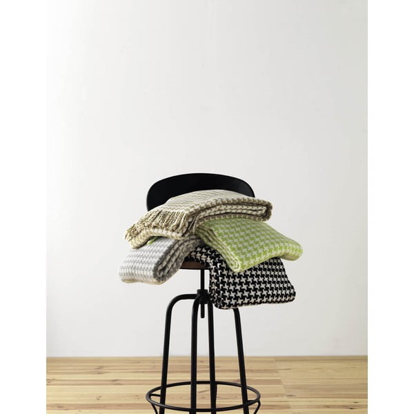 Limonkowy koc z dodatkiem bawełny Euromant Pearls, 140x180 cm-image-1