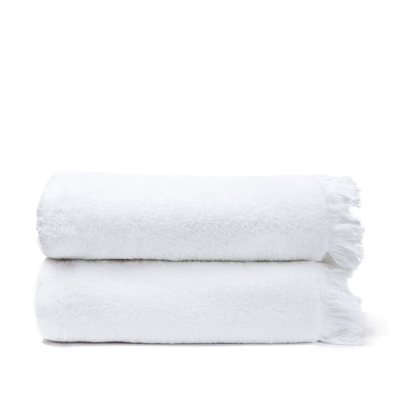 Komplet 2 białych ręczników kąpielowych z bawełny Casa Di Bassi Bath, 70x140 cm