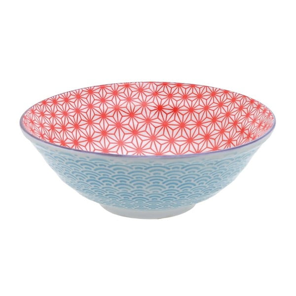 Niebiesko-czerwona porcelanowa misa Tokyo Design Studio Star, ⌀ 21 cm