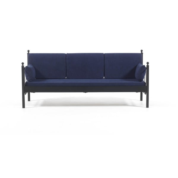 Ciemnoniebieska 3-osobowa sofa ogrodowa Lalas DK, 76x209 cm