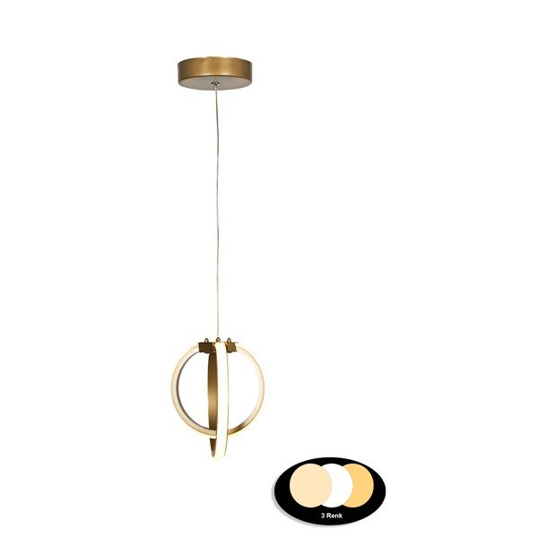 Metalowa lampa wisząca LED w kolorze brązu ø 25 cm Sezen – Squid Lighting