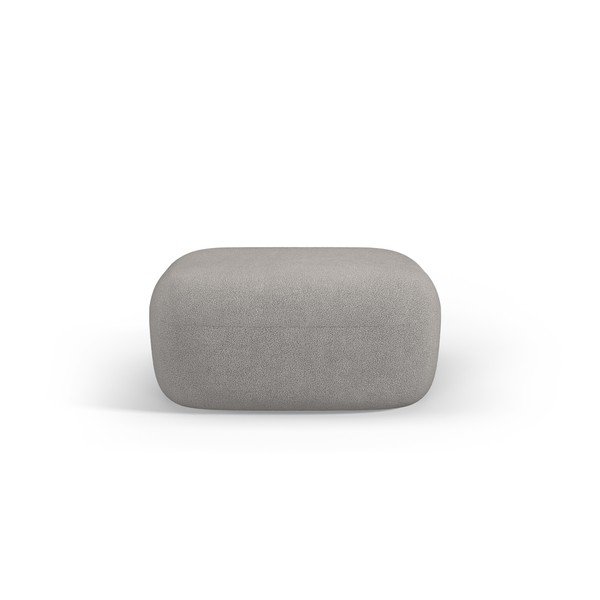 Jasnoszary puf z materiału bouclé Jenny – Micadoni -image-1