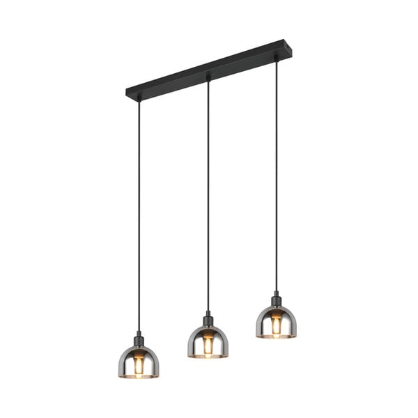 Lampa wisząca w czarno-srebrnym kolorze ze szklanym kloszem Molly – Reality-image-3