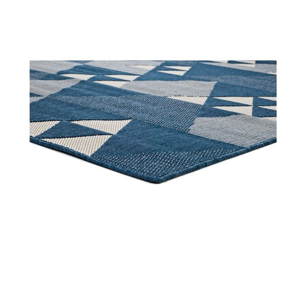Ciemnoniebieski dywan odpowiedni na zewnątrz Universal Clhoe Triangles, 140x200 cm-image-1