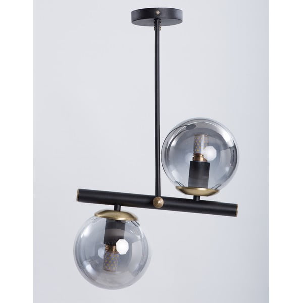 Czarna lampa sufitowa ze szklanym kloszem ø 15 cm Libra – Squid Lighting