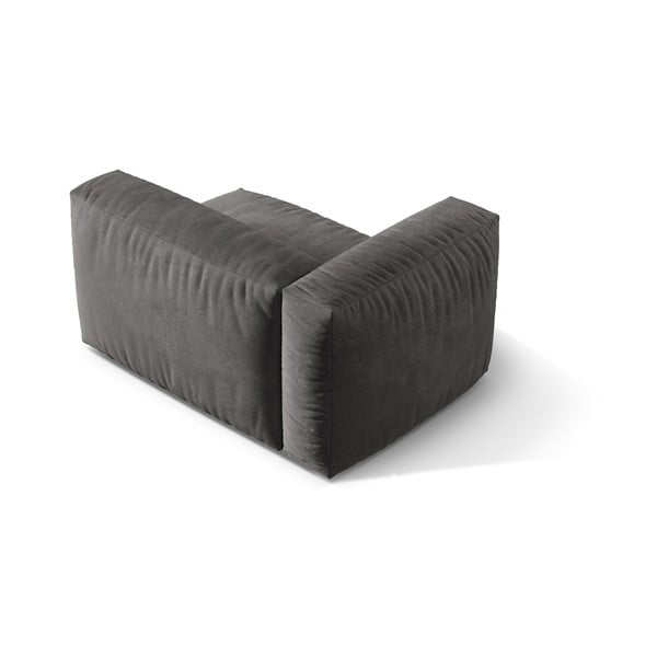 Szary aksamitny moduł sofy (lewostronny) Martina – Micadoni -image-2