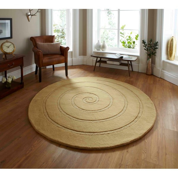 Beżowy wełniany dywan Think Rugs Spiral, ⌀ 180 cm-image-1
