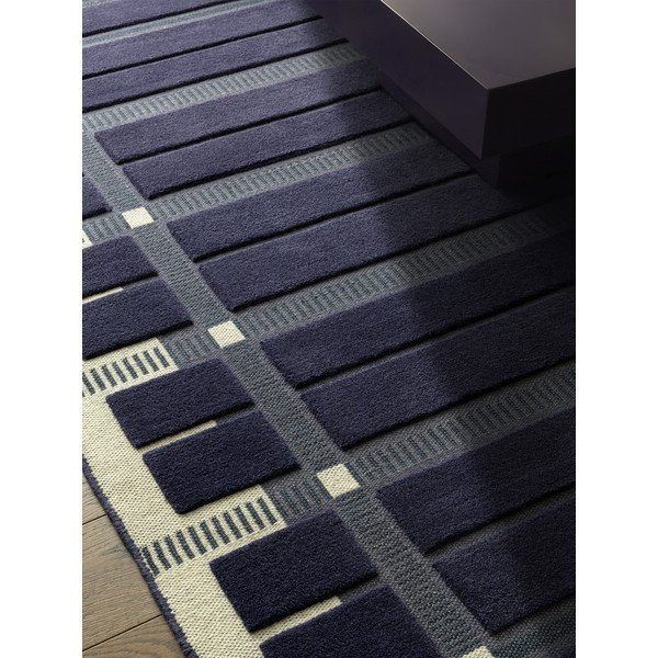 Ciemnoniebieski/beżowy wełniany dywan tkany ręcznie 120x170 cm – Asiatic Carpets-image-2