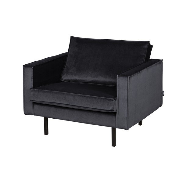 Ciemnoszary aksamitny fotel BePureHome Rodeo-image-1