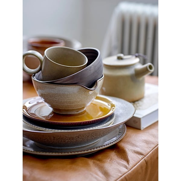 Szaro-biała kamionkowa miska Bloomingville Thea, ø 16,5 cm-image-1