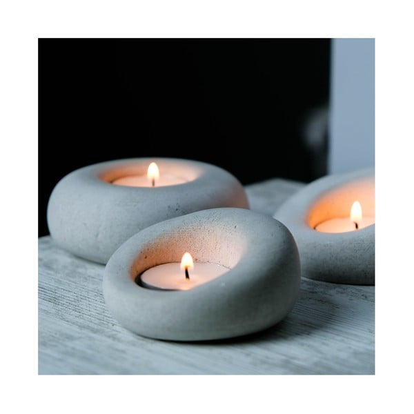Betonowe świeczniki zestaw 3 szt. Donut – Mioli Decor-image-1
