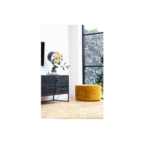 Musztardowy puf WOOOD Sara Low-image-3