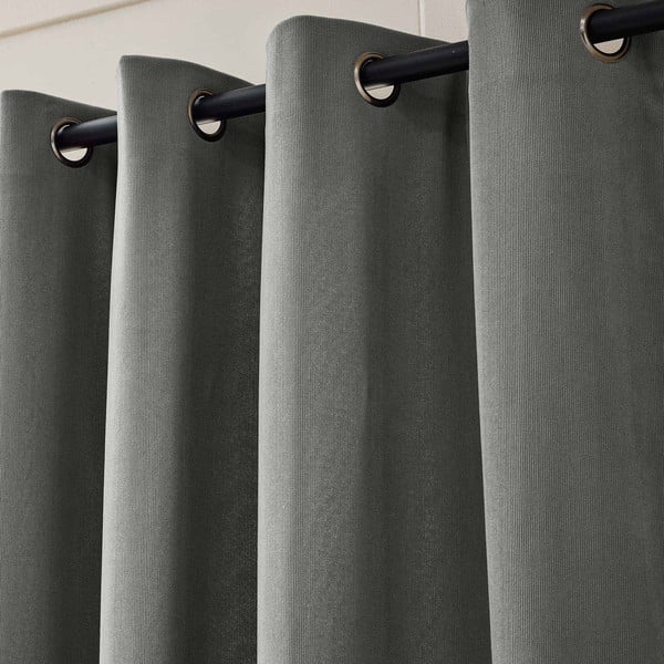 Antracytowa zasłona termiczna sztruksowa 140x260 cm Madison – douceur d'intérieur-image-2
