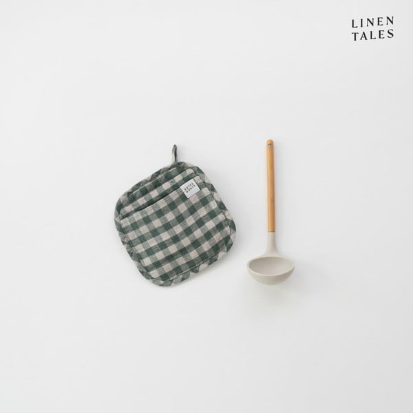 Lniana rękawica kuchenna Forest Green Gingham – Linen Tales